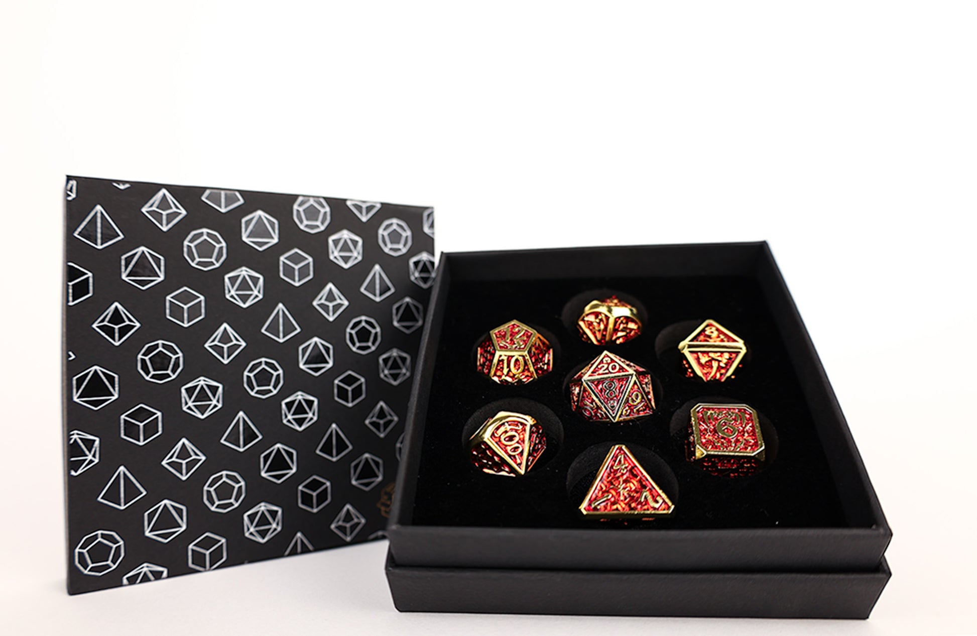 LPG Dice Set - Metal RPG Draco Dark Red/Gold - Good Games