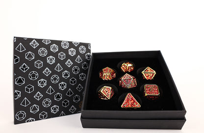 LPG Dice Set - Metal RPG Draco Dark Red/Gold - Good Games