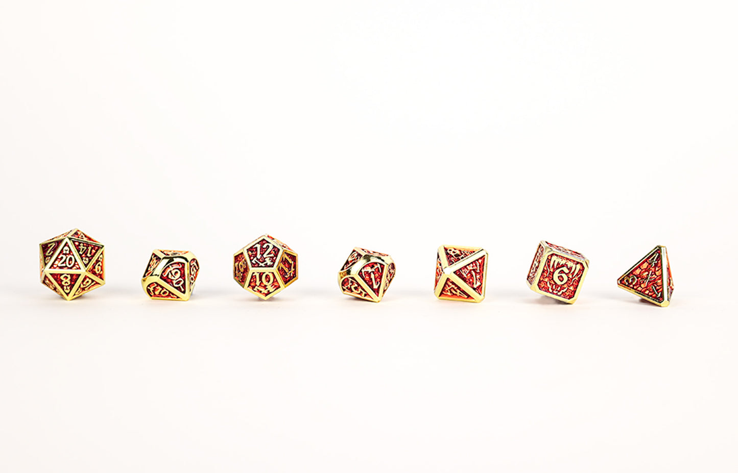 LPG Dice Set - Metal RPG Draco Dark Red/Gold - Good Games