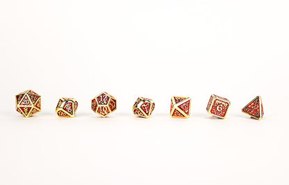 LPG Dice Set - Metal RPG Draco Dark Red/Gold - Good Games