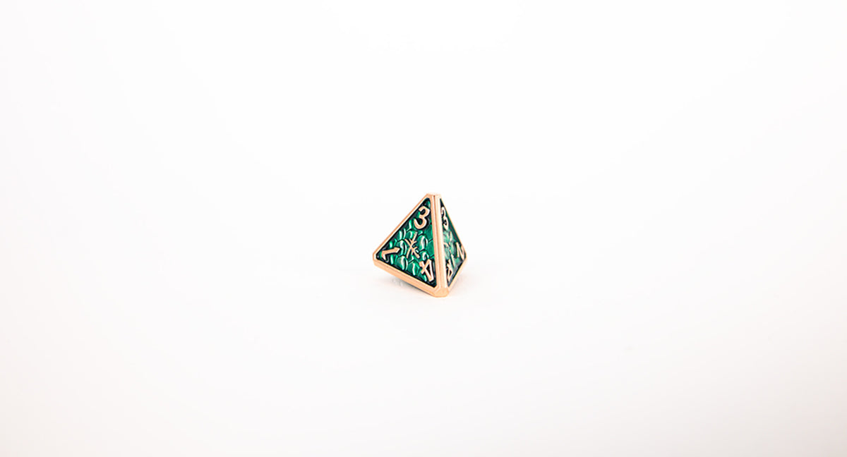 LPG Dice Set - Metal RPG Draco Dark Green/Brass - Good Games