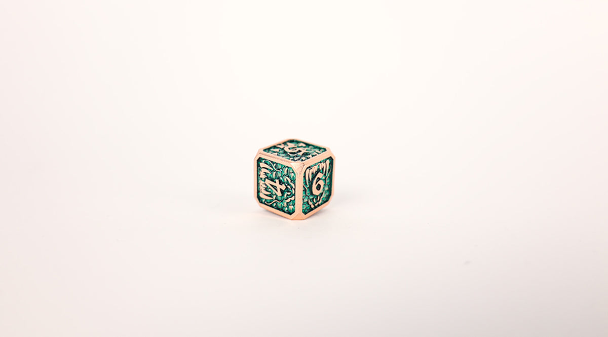 LPG Dice Set - Metal RPG Draco Dark Green/Brass - Good Games