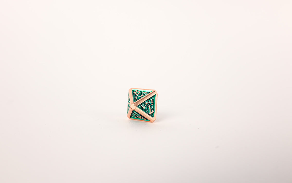 LPG Dice Set - Metal RPG Draco Dark Green/Brass - Good Games