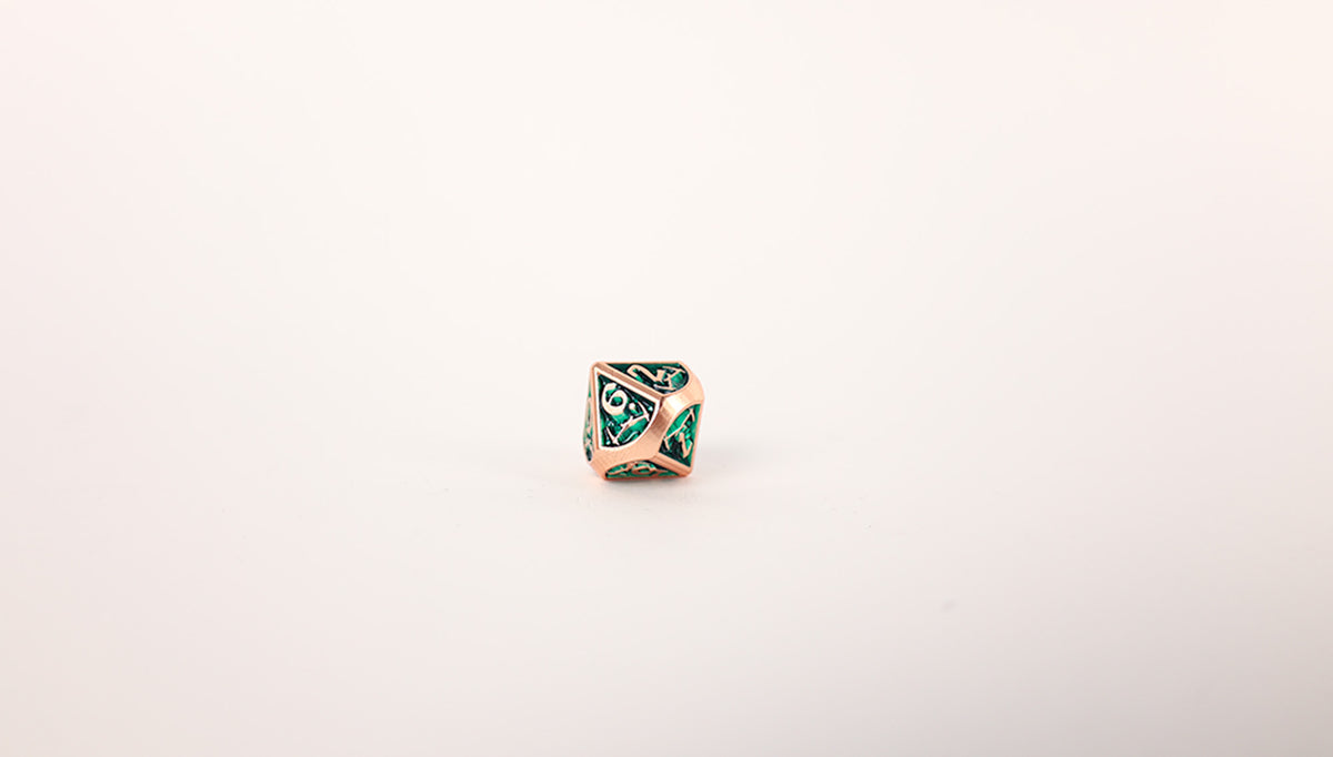 LPG Dice Set - Metal RPG Draco Dark Green/Brass - Good Games