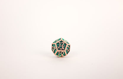 LPG Dice Set - Metal RPG Draco Dark Green/Brass - Good Games