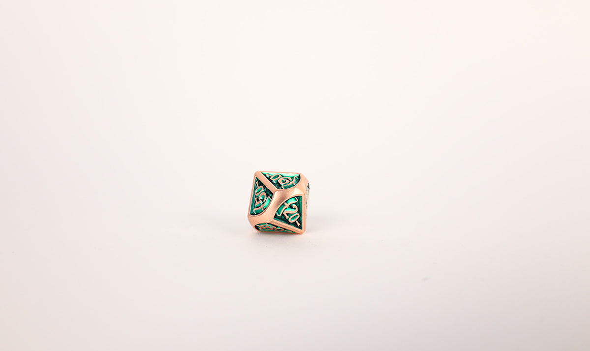 LPG Dice Set - Metal RPG Draco Dark Green/Brass - Good Games