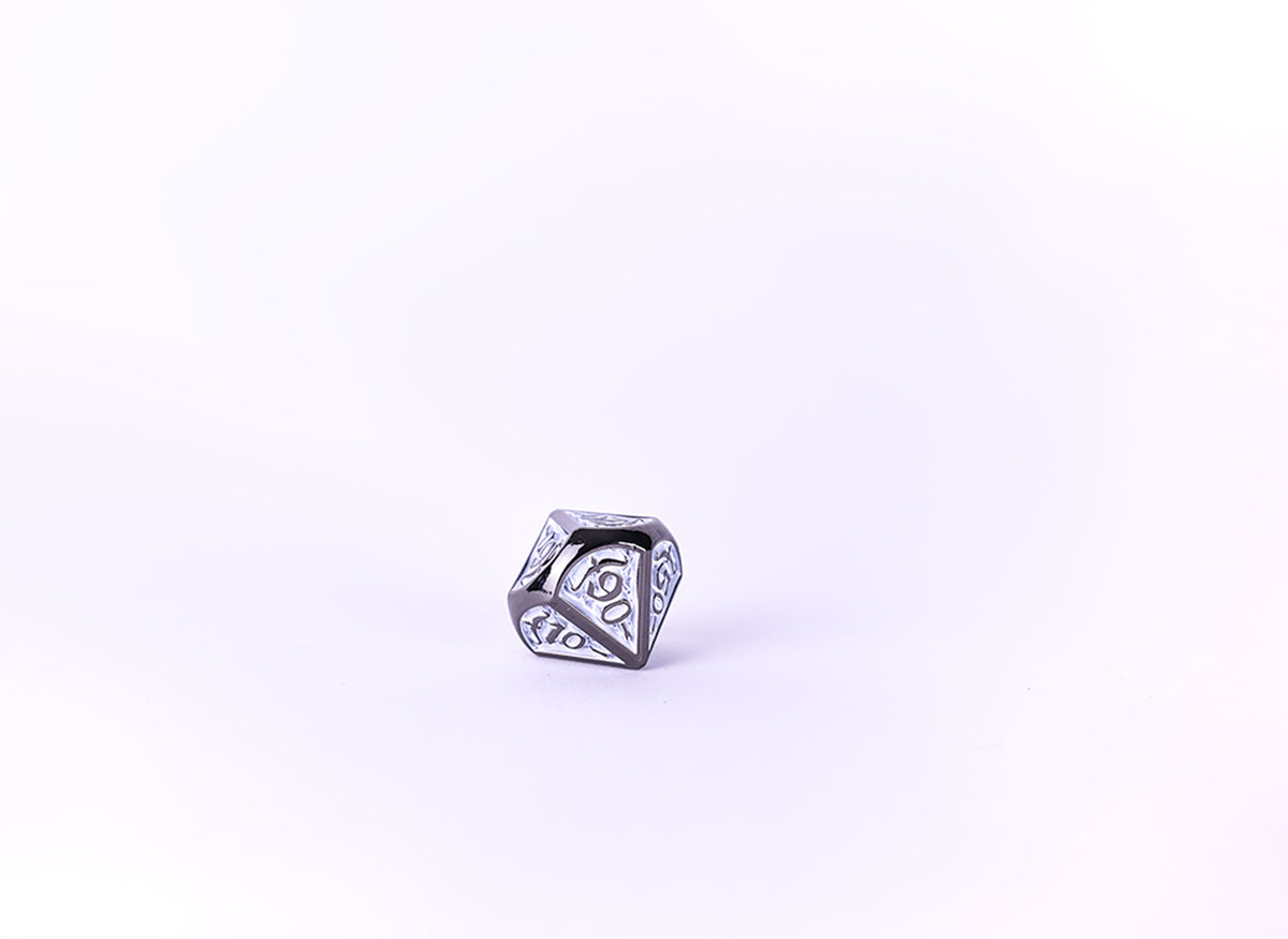 LPG Dice Set - Metal RPG Draco Dark Light Blue/Silver