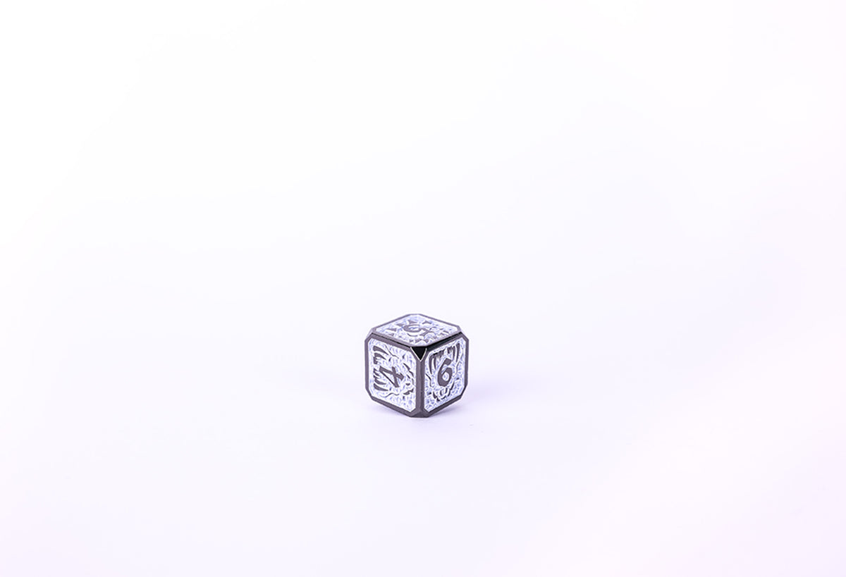 LPG Dice Set - Metal RPG Draco Dark Light Blue/Silver