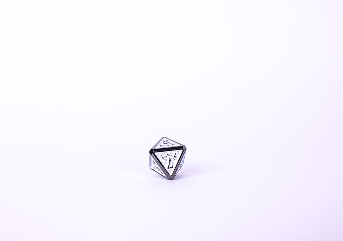 LPG Dice Set - Metal RPG Draco Dark Light Blue/Silver