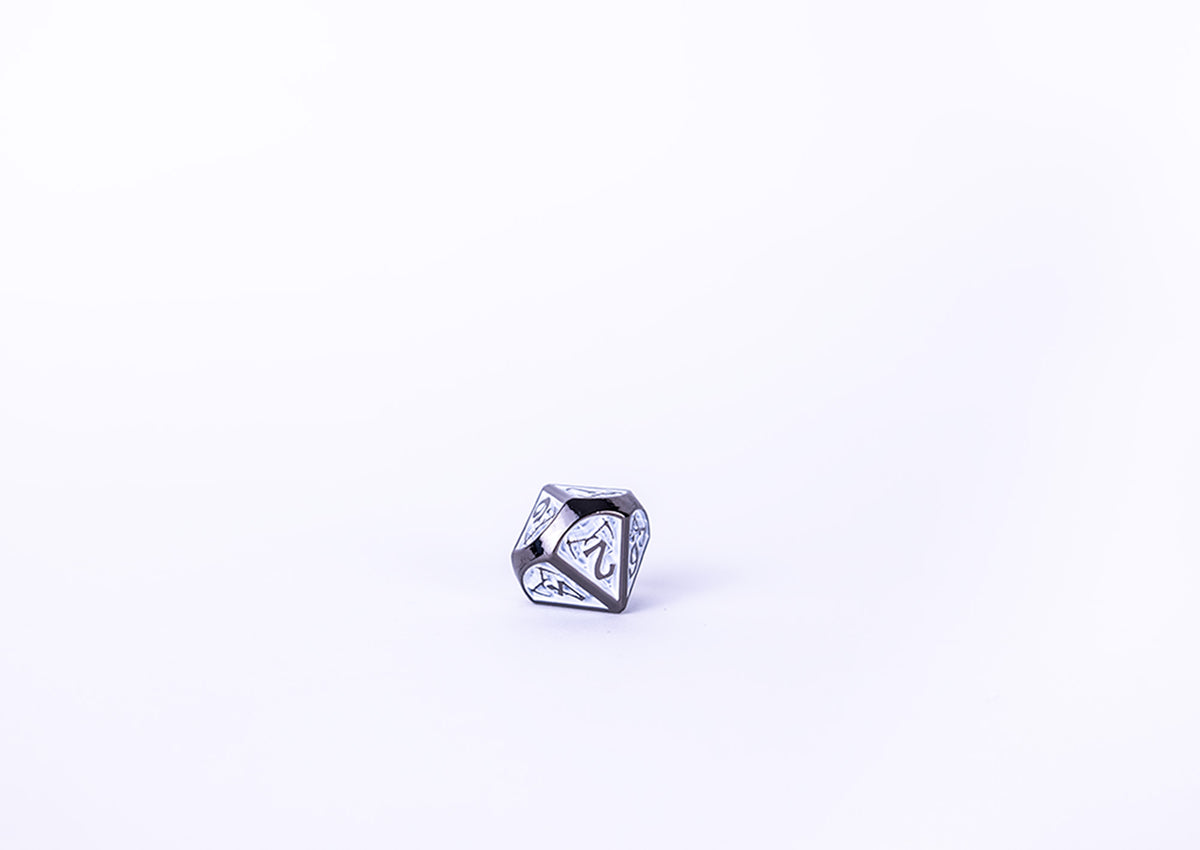 LPG Dice Set - Metal RPG Draco Dark Light Blue/Silver