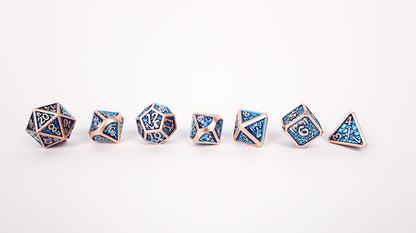 LPG Dice Set - Metal RPG Draco Dark Blue/Brass - Good Games
