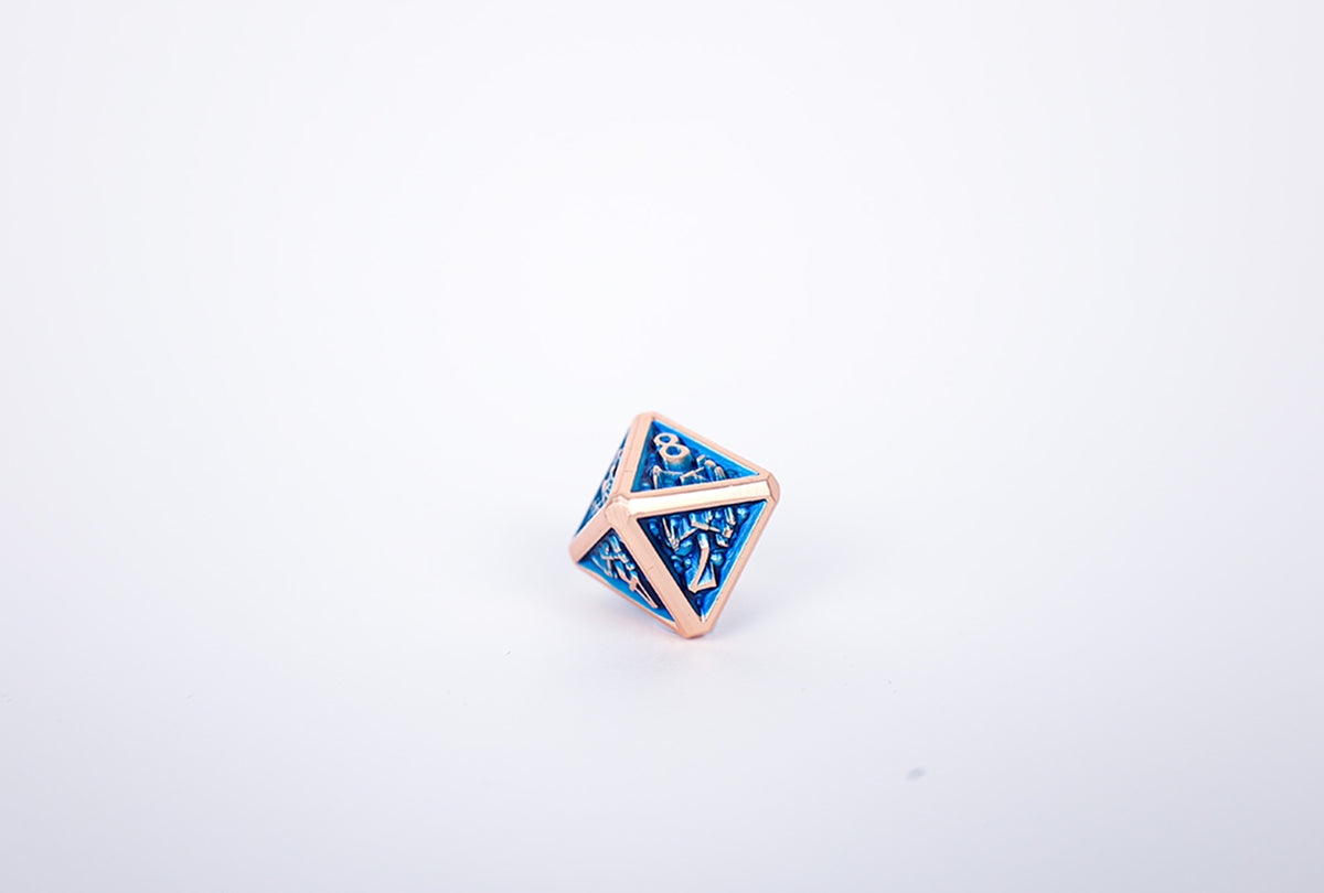 LPG Dice Set - Metal RPG Draco Dark Blue/Brass - Good Games