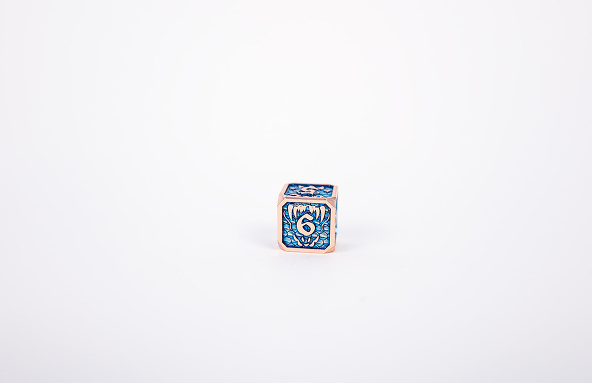 LPG Dice Set - Metal RPG Draco Dark Blue/Brass - Good Games