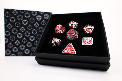 LPG Dice Set - Metal RPG Draco Dark Red/Silver - Good Games