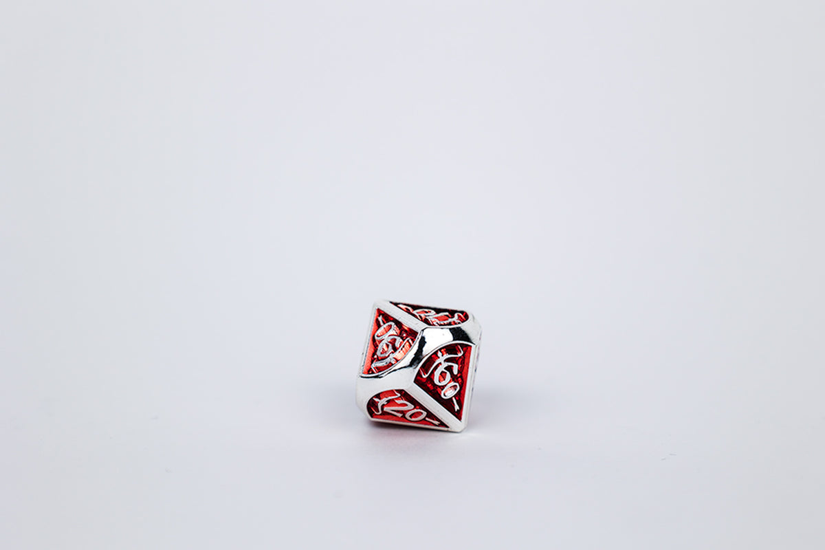 LPG Dice Set - Metal RPG Draco Dark Red/Silver