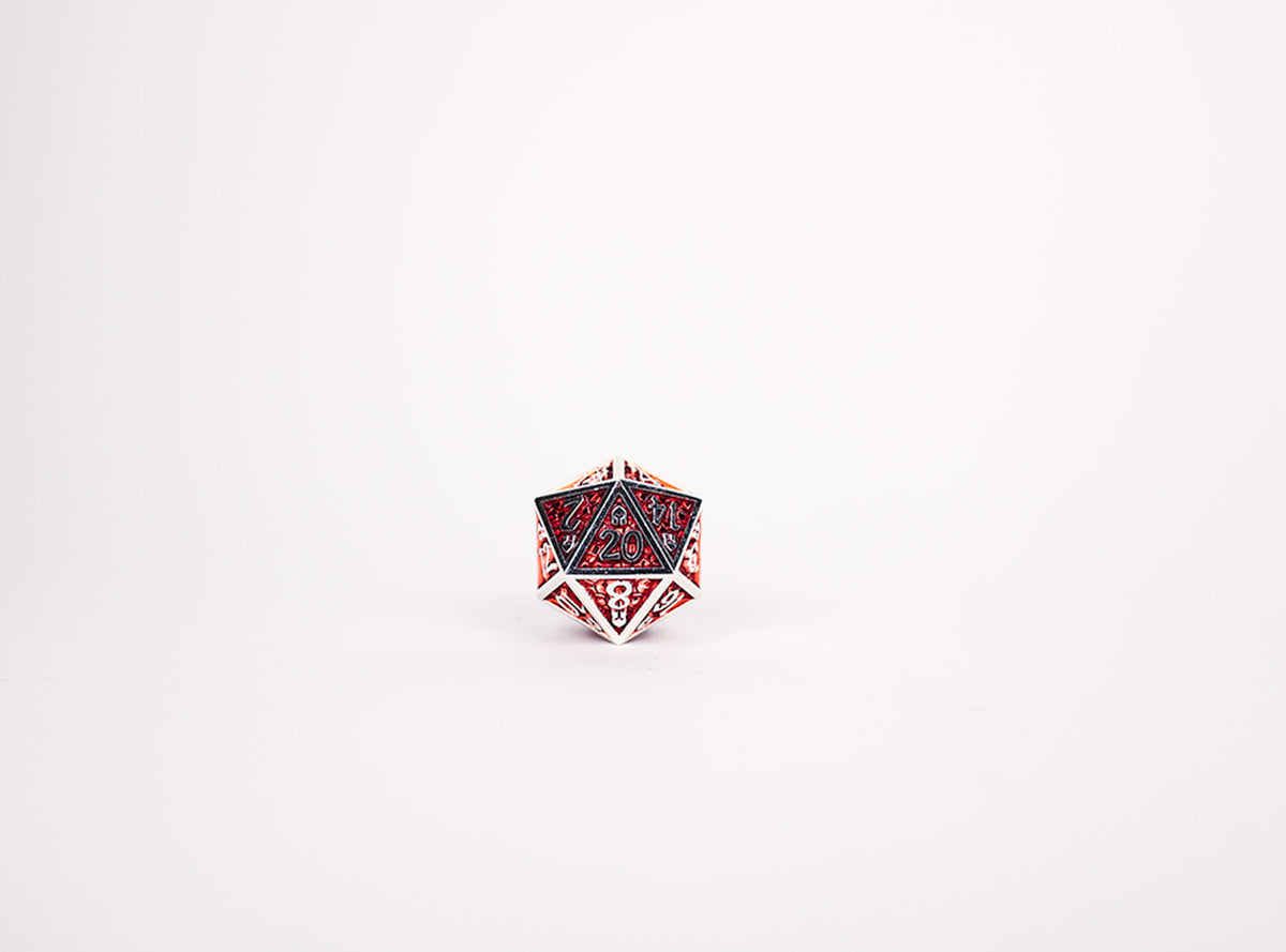 LPG Dice Set - Metal RPG Draco Dark Red/Silver