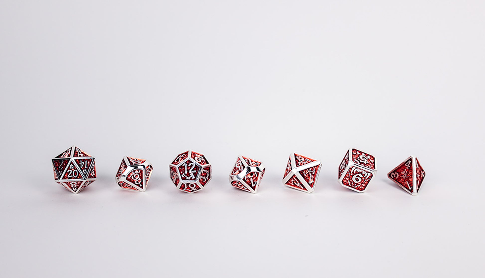 LPG Dice Set - Metal RPG Draco Dark Red/Silver - Good Games