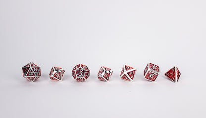 LPG Dice Set - Metal RPG Draco Dark Red/Silver - Good Games