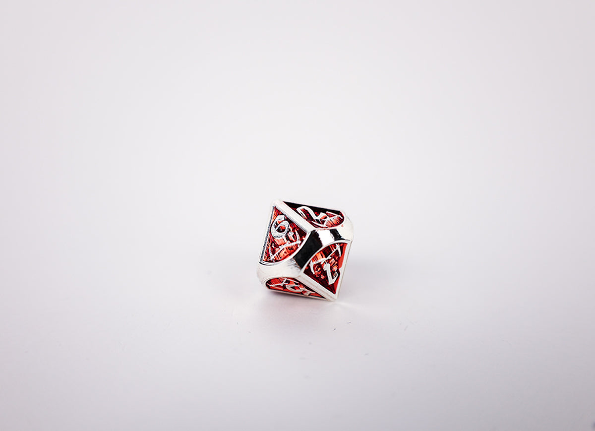LPG Dice Set - Metal RPG Draco Dark Red/Silver