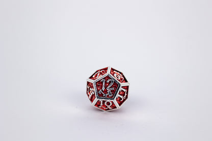 LPG Dice Set - Metal RPG Draco Dark Red/Silver - Good Games