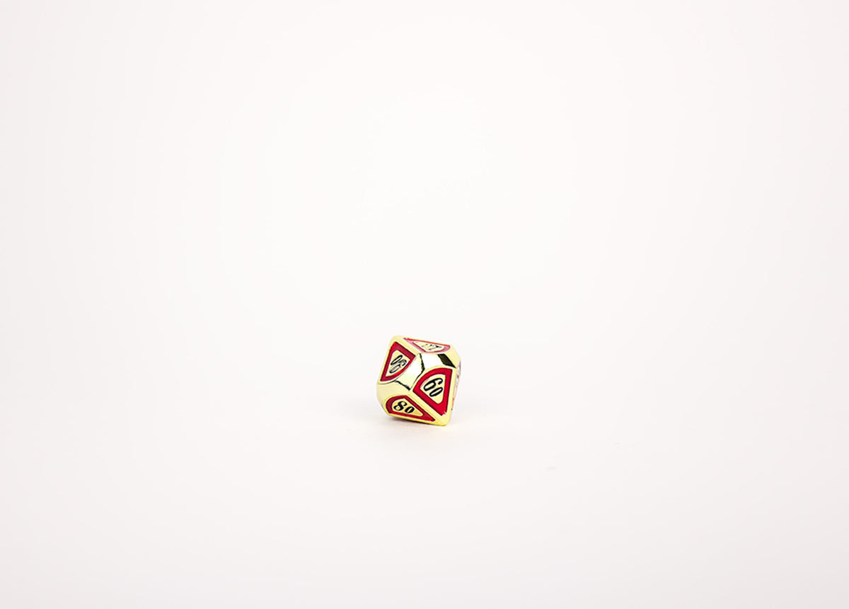 LPG Dice Set - Metal RPG Concentric Black/Red/Gold