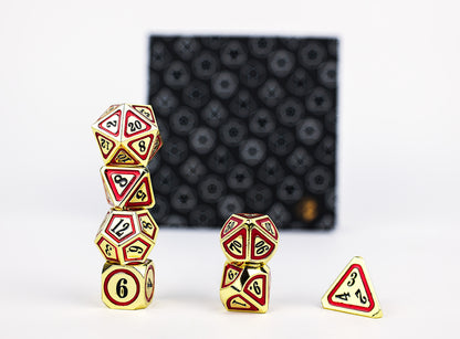 LPG Dice Set - Metal RPG Concentric Black/Red/Gold - Good Games