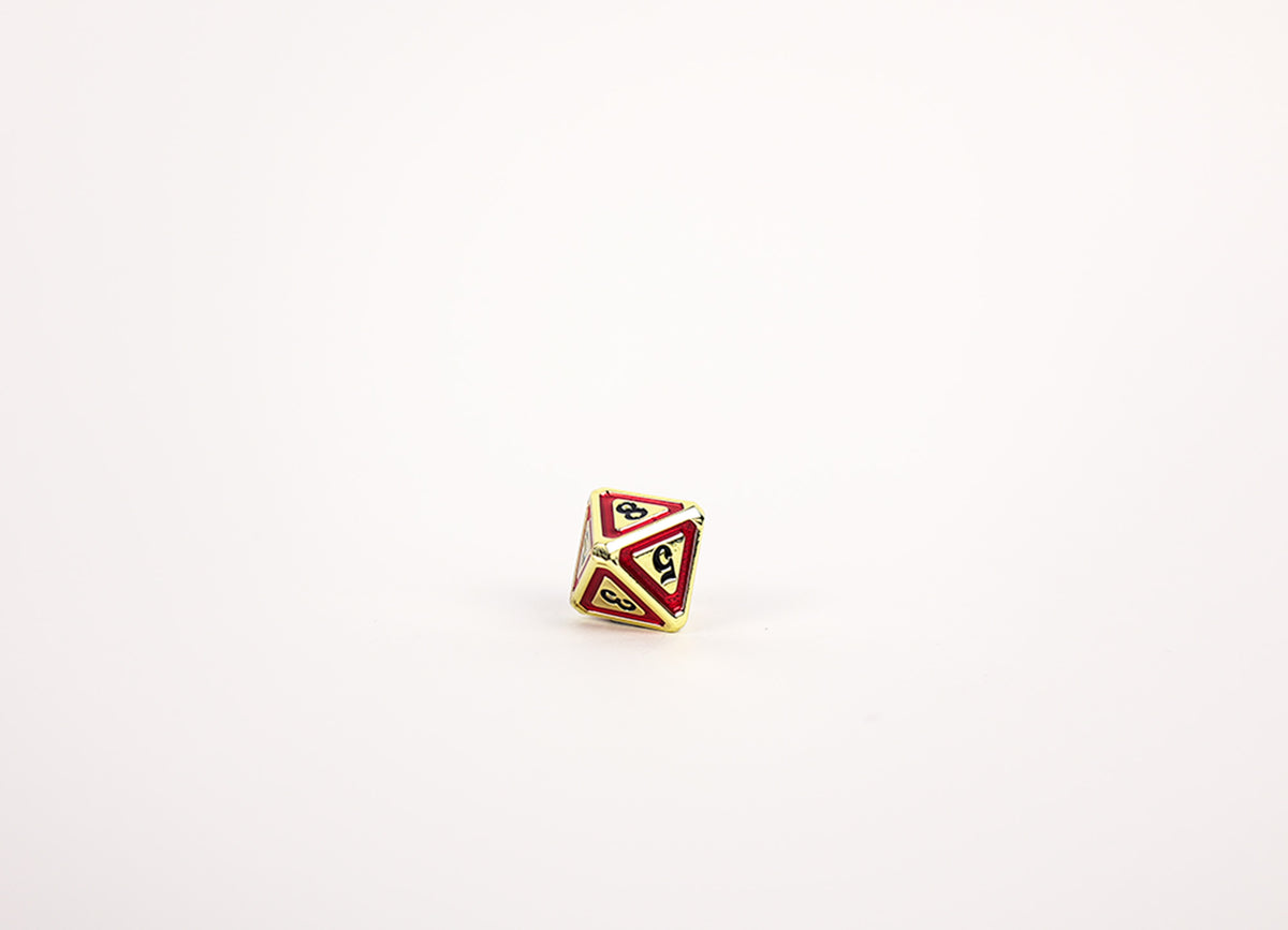 LPG Dice Set - Metal RPG Concentric Black/Red/Gold
