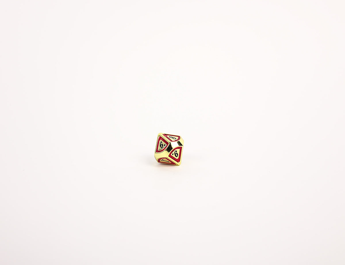LPG Dice Set - Metal RPG Concentric Black/Red/Gold