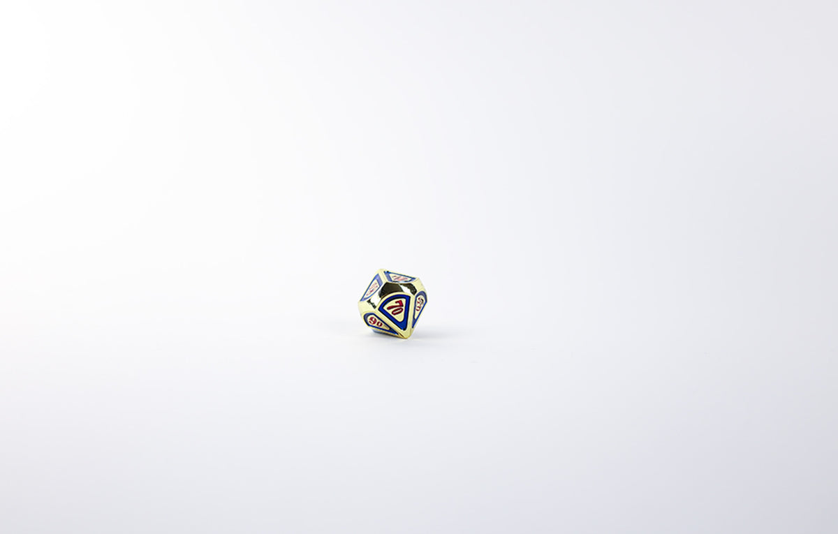 LPG Dice Set - Metal RPG Concentric Red/Blue/Gold