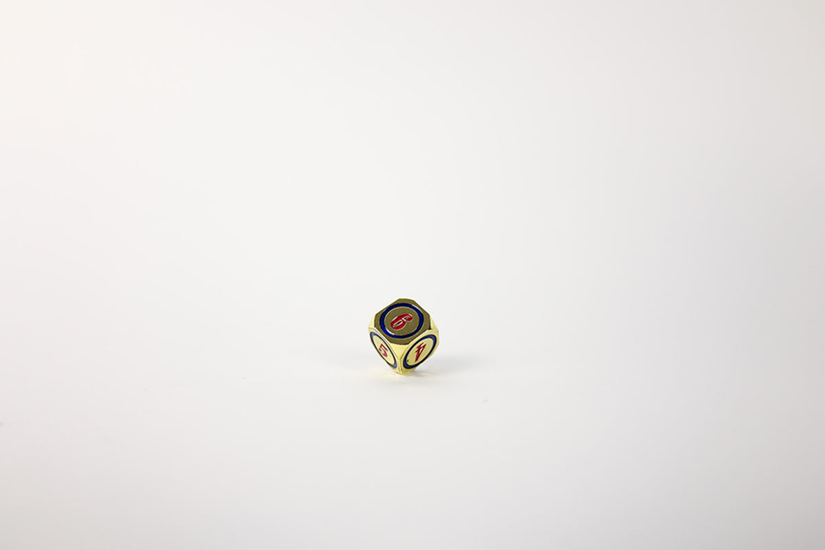 LPG Dice Set - Metal RPG Concentric Red/Blue/Gold