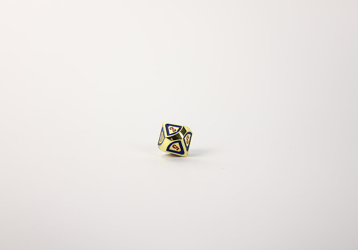 LPG Dice Set - Metal RPG Concentric Red/Blue/Gold