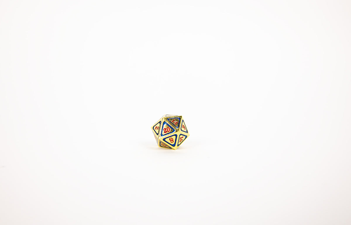 LPG Dice Set - Metal RPG Concentric Red/Blue/Gold