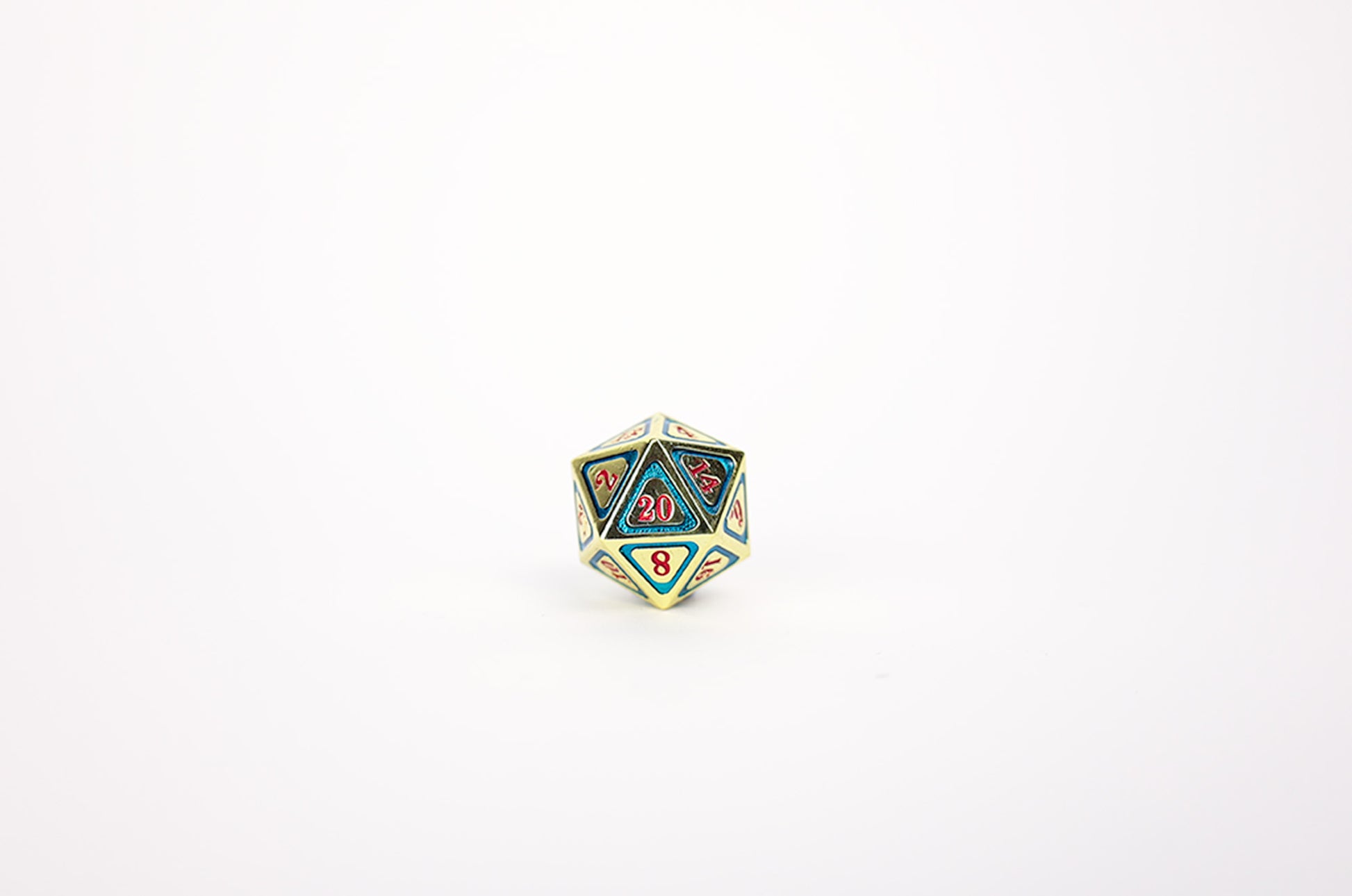 LPG Dice Set - Metal RPG Concentric Red/Green/Gold - Good Games