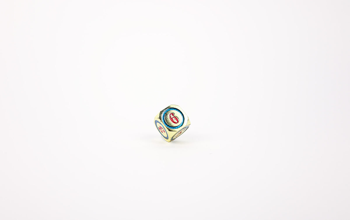 LPG Dice Set - Metal RPG Concentric Red/Green/Gold