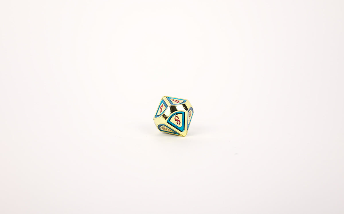 LPG Dice Set - Metal RPG Concentric Red/Green/Gold