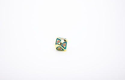 LPG Dice Set - Metal RPG Concentric Red/Green/Gold - Good Games