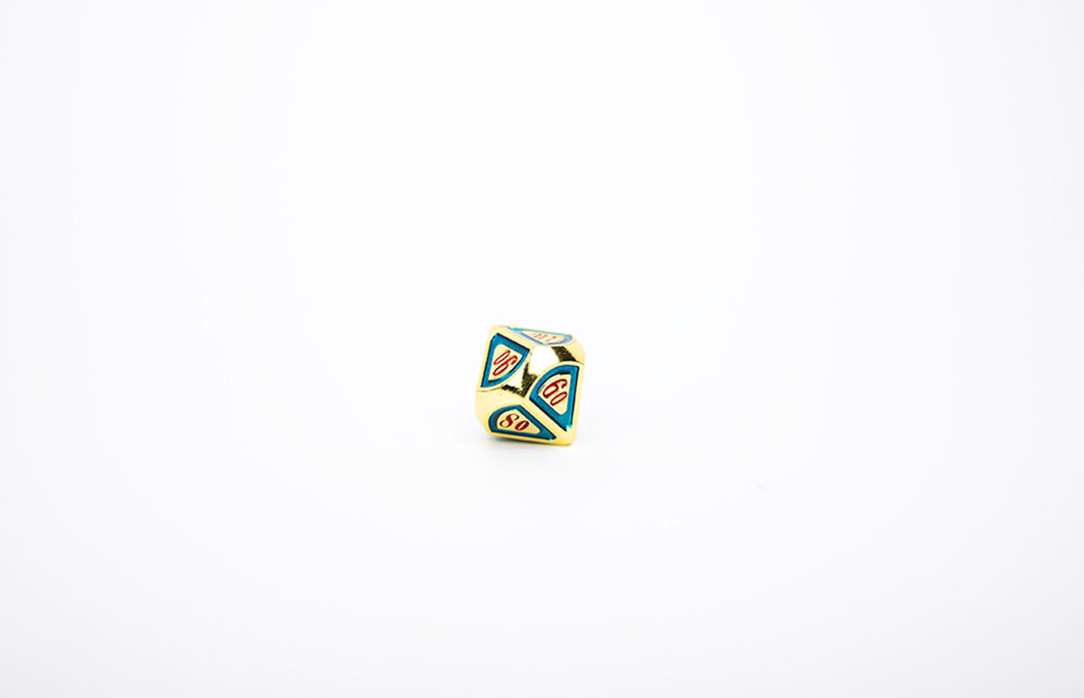 LPG Dice Set - Metal RPG Concentric Red/Green/Gold