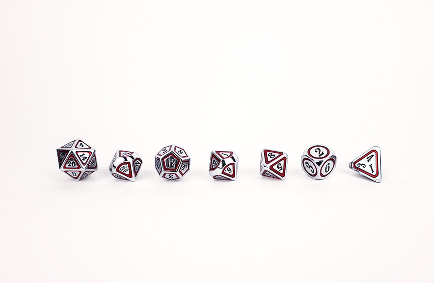 LPG Dice Set - Metal RPG Concentric Black/Red/Silver - Good Games