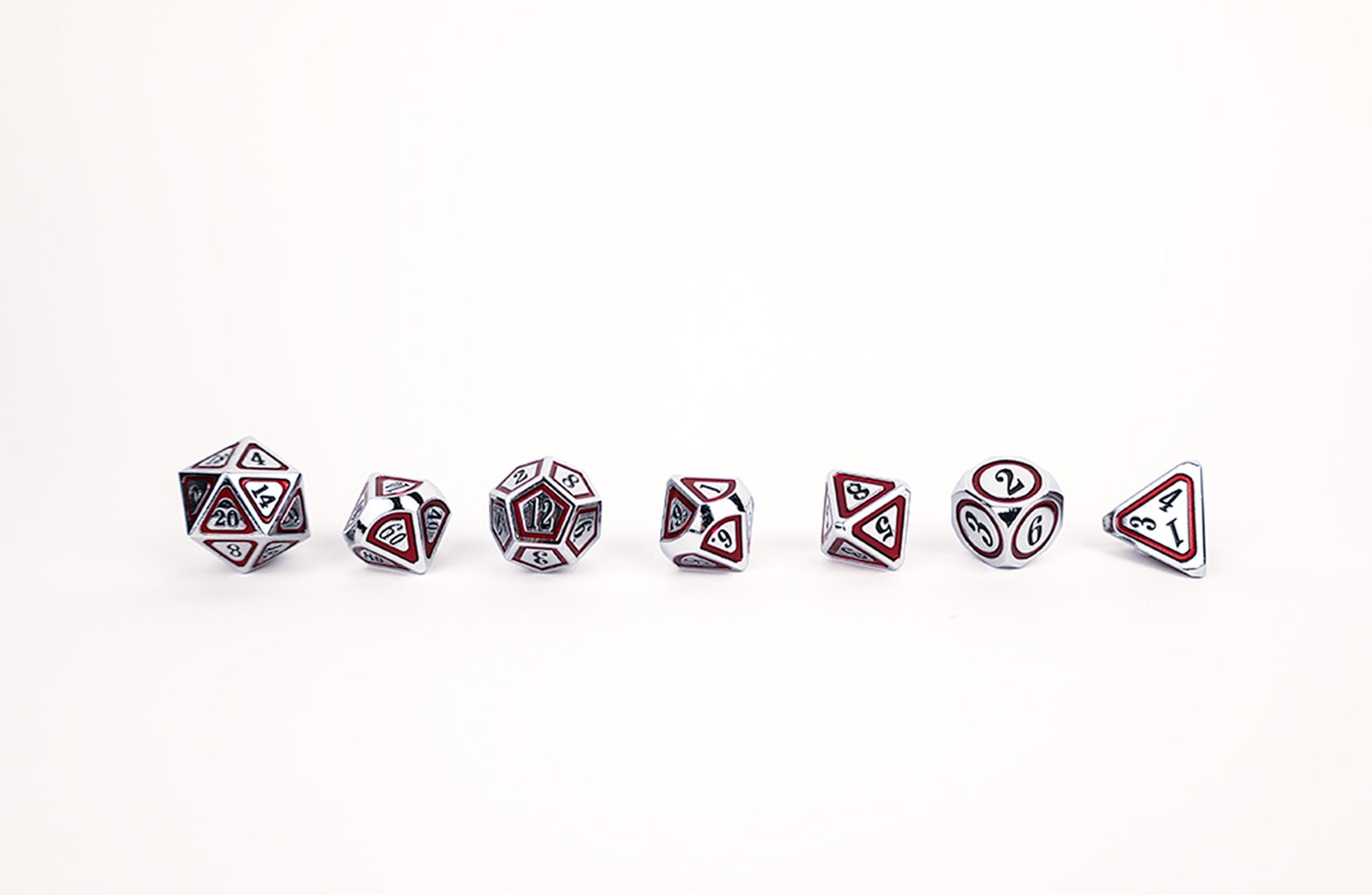 LPG Dice Set - Metal RPG Concentric Black/Red/Silver - Good Games