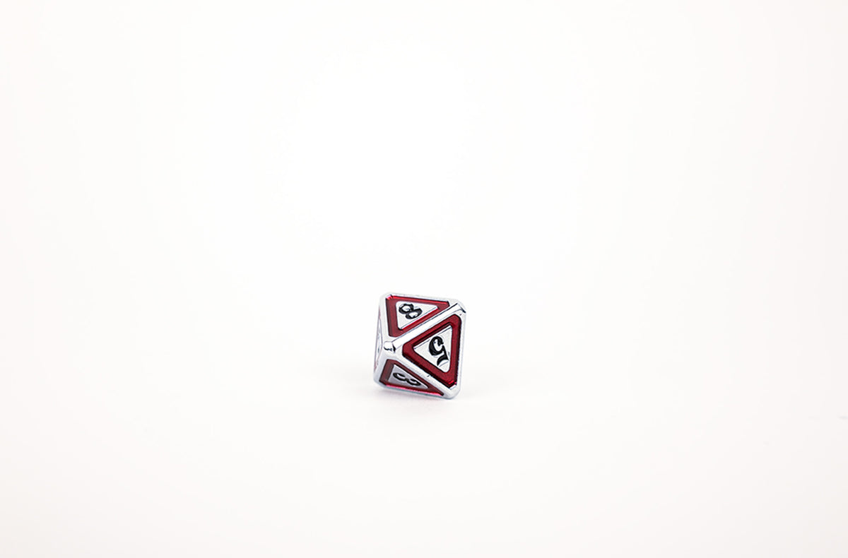 LPG Dice Set - Metal RPG Concentric Black/Red/Silver