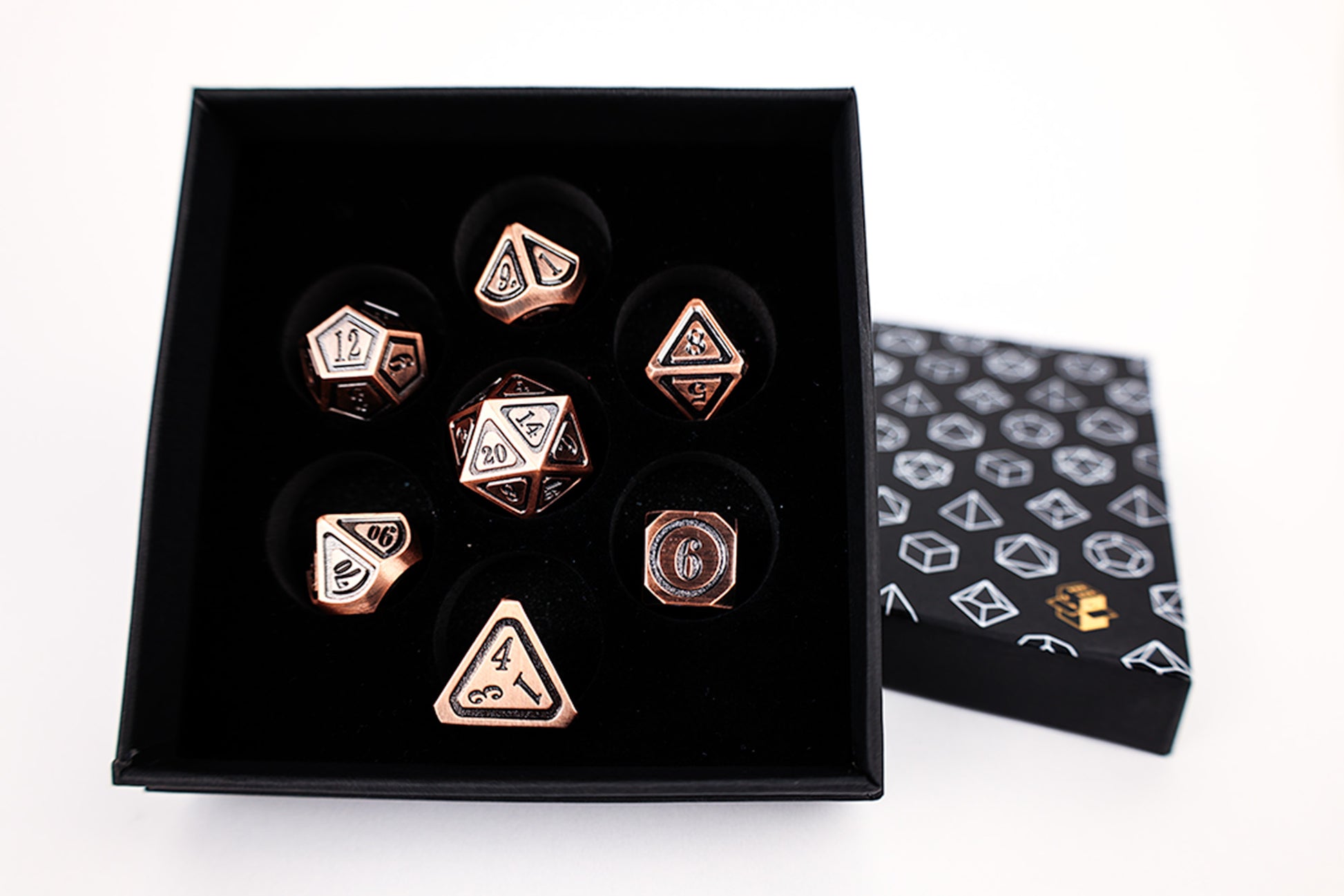 LPG Dice Set - Metal RPG Concentric Black/Brass - Good Games