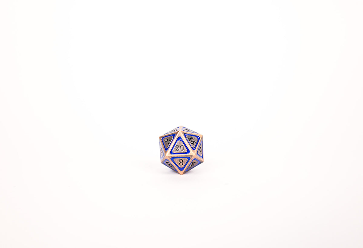 LPG Dice Set - Metal RPG Concentric Blue/Black/Brass