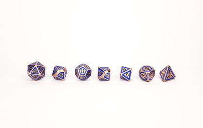 LPG Dice Set - Metal RPG Concentric Blue/Black/Brass - Good Games