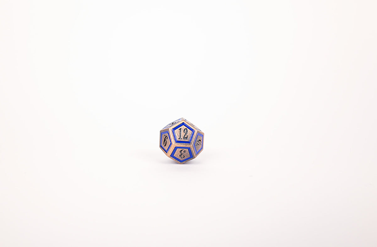 LPG Dice Set - Metal RPG Concentric Blue/Black/Brass