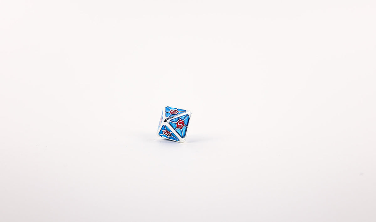 LPG Dice Set - Metal RPG Leadlight Red/Blue/Silver