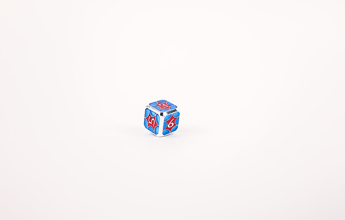 LPG Dice Set - Metal RPG Leadlight Red/Blue/Silver