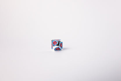LPG Dice Set - Metal RPG Leadlight Red/Blue/Silver - Good Games
