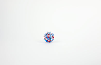 LPG Dice Set - Metal RPG Leadlight Red/Blue/Silver - Good Games