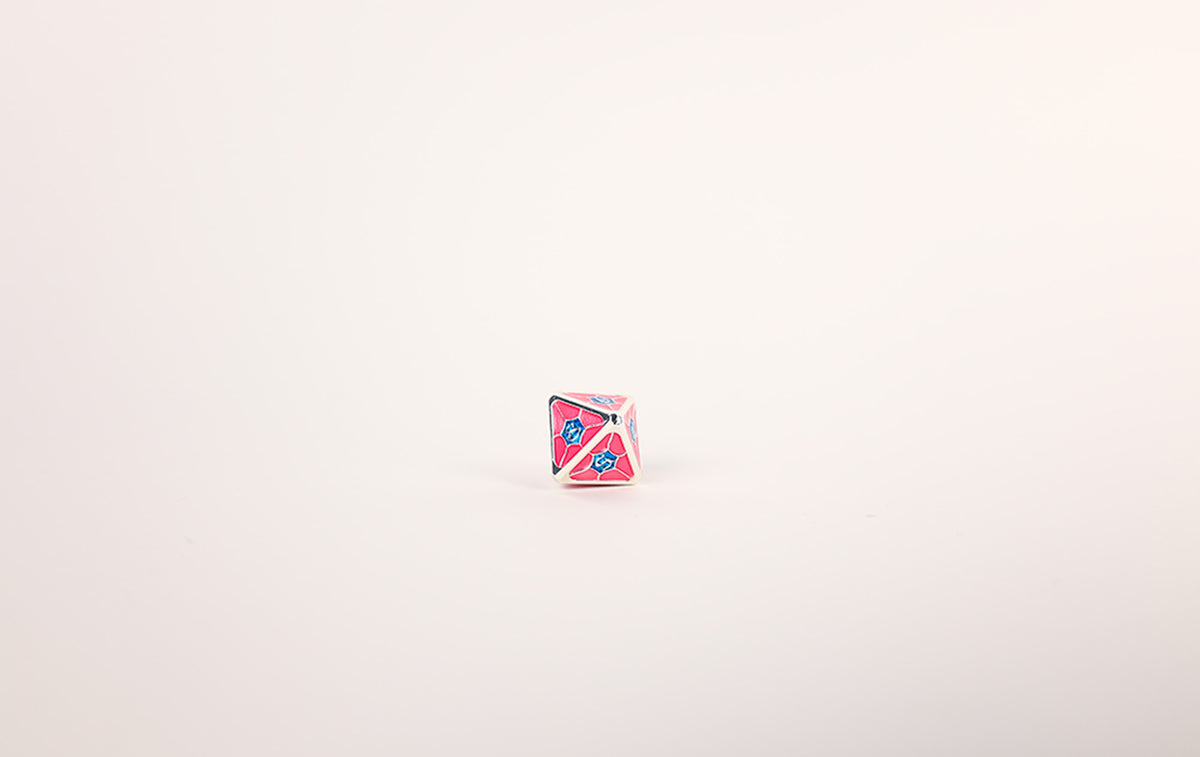 LPG Dice Set - Metal RPG Leadlight Blue/Pink/Silver