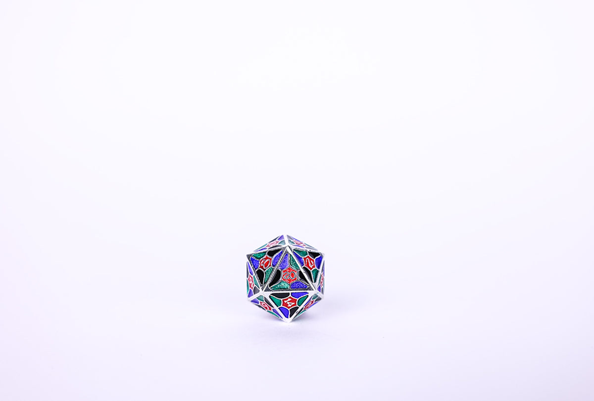 LPG Dice Set - Metal RPG Leadlight 4 Colour/Silver